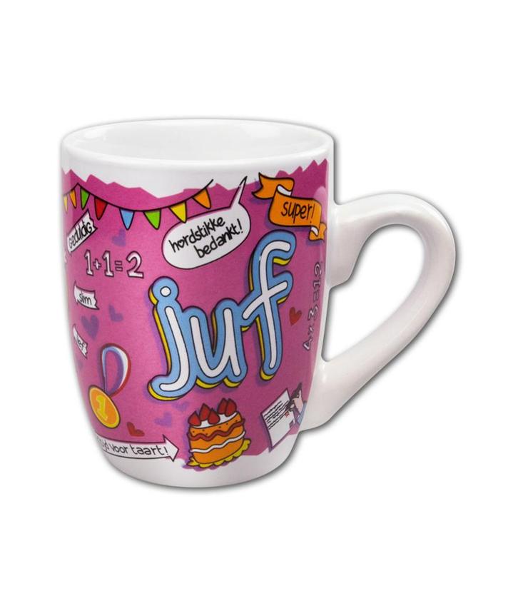 Mok Juf Super 12cm, Hobby en Vrije tijd, Feestartikelen, Nieuw, Verzenden