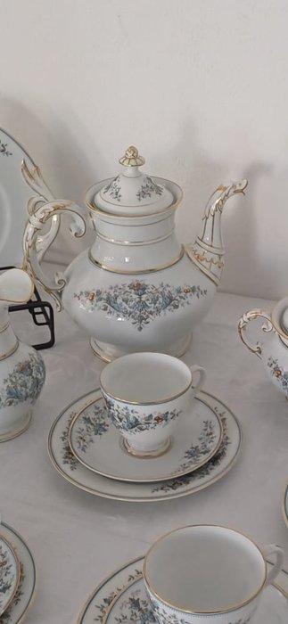 Koffieservies voor 8 (8) - Zacht porcelein - Blauwe, Antiek en Kunst, Antiek | Glaswerk en Kristal