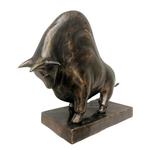 Statue, Bizon op blok in brons - 18 cm - Bronze