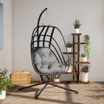vidaXL Hangende Egg Chair met standaard antraciet staal, Verzenden, Nieuw