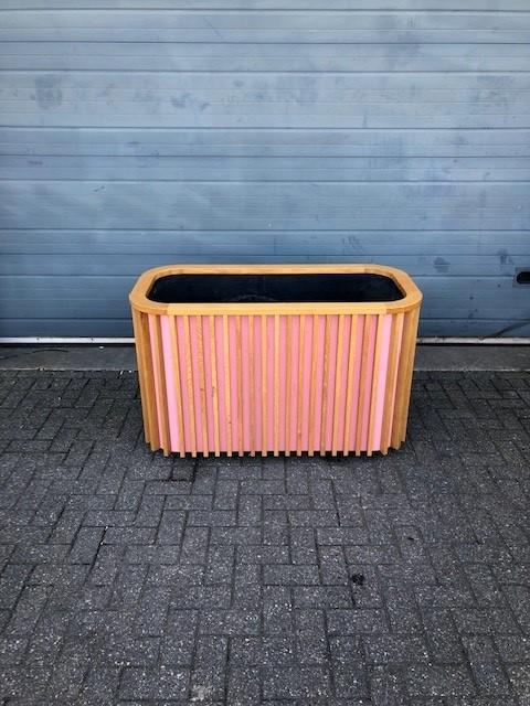 Gebruikte Verrijdbare Bloembak (130cm)- Vintage/Café, Huis en Inrichting, Woonaccessoires | Overige, Ophalen