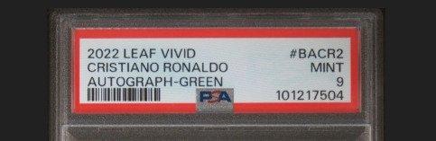 2022 Leaf Vivid Cristiano Ronaldo #BACR2 Autograph Green 4/4, Verzamelen, Overige Verzamelen