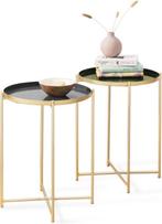 2dekans | LIFA LIVING Bijzettafel Modern - Grijs & Gouden, Huis en Inrichting, Tafels | Salontafels, Ophalen of Verzenden, Nieuw