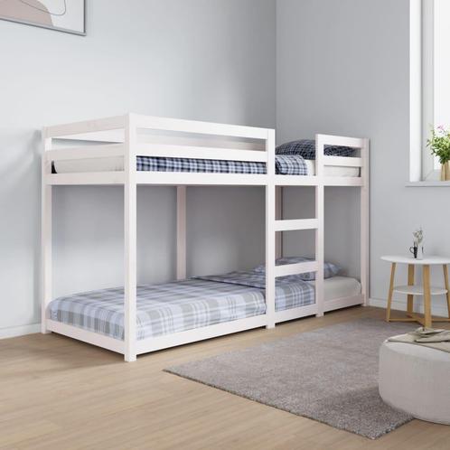 vidaXL Lit superposé Blanc 75x190 cm Bois de pin massif, Maison & Meubles, Chambre à coucher | Lits, Neuf, Envoi