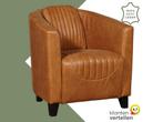 Leren fauteuil Press Special - Vintage Cognac (cognac) -, Huis en Inrichting, Fauteuils, Nieuw, Ophalen of Verzenden, Eigentijds, Klassiek, Retro, Romantisch, Vintage