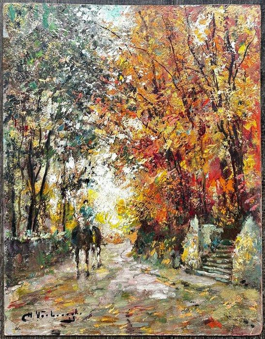 Charles Henri Verbrugghe (1877-1974) - La promenade à cheval, Antiek en Kunst, Kunst | Schilderijen | Klassiek