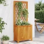 vidaXL Plantenbak met latwerk 55x29,5x132 cm massief, Tuin en Terras, Verzenden, Nieuw