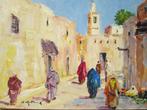 Retaux Bruno (1947) - Rue animée à Marrakech Maroc