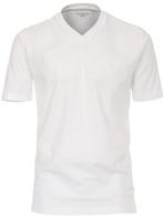 Casa Moda Basis T-shirt Katoen V-hals Wit 2-Pack 092600-000, Verzenden