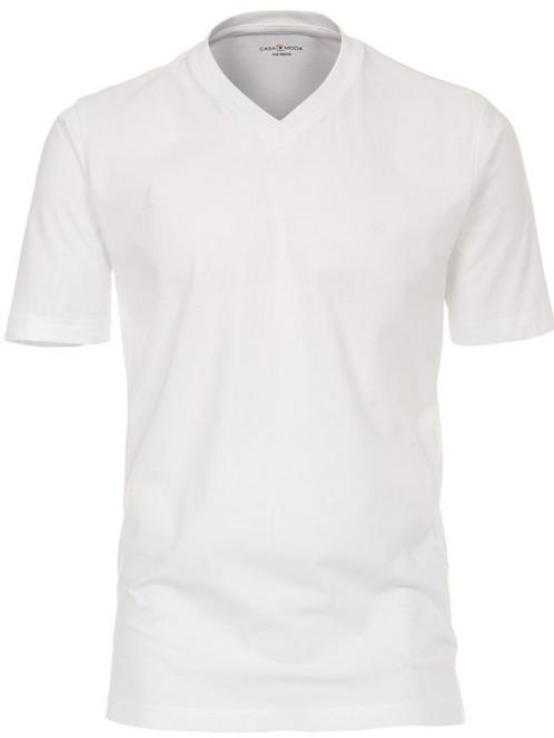 Casa Moda Basis T-shirt Katoen V-hals Wit 2-Pack 092600-000, Kleding | Heren, T-shirts, Verzenden