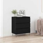vidaXL Dressoir met lade Zwart eiken 60 x 35 x 70 cm Bewerkt, Huis en Inrichting, Verzenden, Nieuw