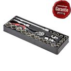 Doppenset - Ratelsleutelset 25 delig - 1/2  incl., Doe-het-zelf en Bouw, Ophalen of Verzenden, Nieuw