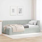 vidaXL Hoek Bed Frame met hoofdeinde Lichtgrijs 90 cm x 200, Verzenden, Nieuw
