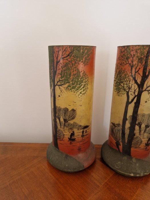 Legras & Cie. - Vaas (2) - Glas, Antiek en Kunst, Antiek | Glaswerk en Kristal