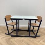 complete school set Eromes 10 stoelen + 10 tafels, Blauw -, Huis en Inrichting, Stoelen, Gebruikt, Hout, Eén