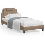 vidaXL Cadre de lit avec tête de lit Cappuccino 90x190, Maison & Meubles, Chambre à coucher | Lits, Neuf, Verzenden
