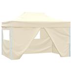 vidaXL Vouwtent pop-up met 4 zijwanden 3x4,5 m crèmewit, Tuin en Terras, Verzenden, Nieuw