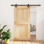 vidaXL Schuifdeur met beslag 100x210 cm massief grenenhout, Doe-het-zelf en Bouw, Verzenden, Nieuw