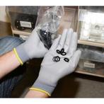 Pu-handschoen gnitter grey fijngebreide handsch., maat 11 -