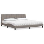 vidaXL Bed met matras Hanko stof taupe 200x200 cm, Huis en Inrichting, Verzenden, Nieuw