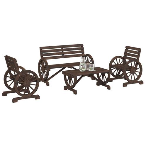 vidaXL Salon de jardin 4 pcs bois de sapin massif, Jardin & Terrasse, Ensembles de jardin, Salons de jardin, Neuf, Envoi