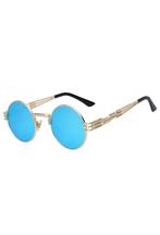 Ronde Zonnebril Steampunk Heren Goud Montuur Rond Blauwe Spi, Handtassen en Accessoires, Zonnebrillen en Brillen | Dames, Ophalen of Verzenden