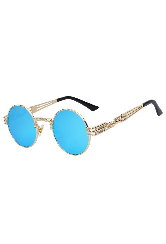 Ronde Zonnebril Steampunk Heren Goud Montuur Rond Blauwe Spi, Handtassen en Accessoires, Zonnebrillen en Brillen | Dames, Blauw