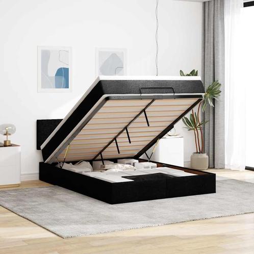vidaXL Bed met matras 140x200 cm stof zwart, Huis en Inrichting, Slaapkamer | Bedden, Nieuw, Verzenden
