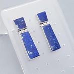 Zilver, Art Deco, Lapis Lazuli - Oorbellen