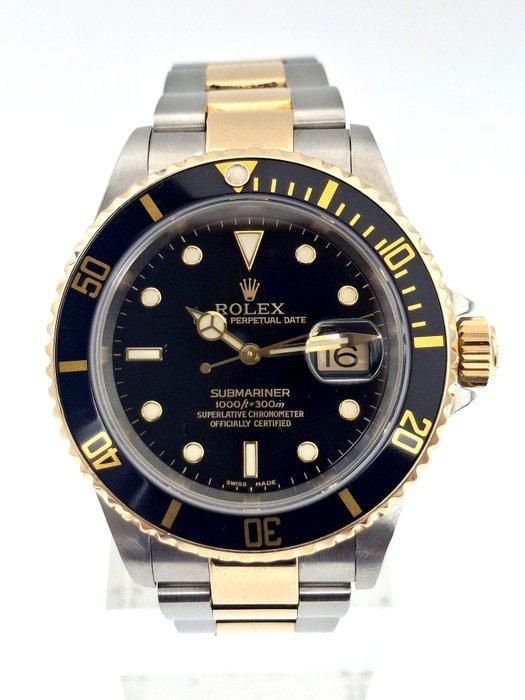 Rolex - Submariner Date - 16613 - Serviced by Rolex - Heren, Handtassen en Accessoires, Horloges | Heren