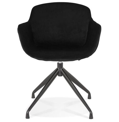 Posters voertuig Celsius ② Design stoel met armleuningen 'GRAPIN' van zwart velours — Chaises —  2ememain