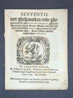 [ter dood veroordeling] - Sententie uytghesproken over