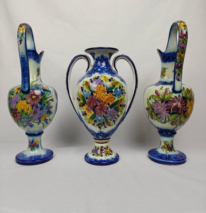 vestal Alcobaça - Vaas (3) - Steengoed - Handgeschilderd, Antiek en Kunst, Antiek | Glaswerk en Kristal