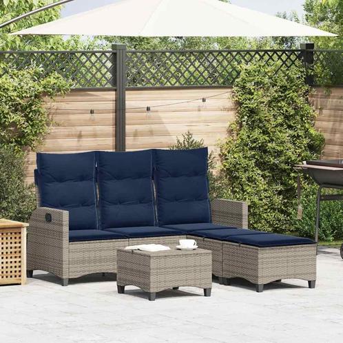 vidaXL 3-delige Tuinbankstel met kussens L-vormig poly, Tuin en Terras, Tuinsets en Loungesets, Nieuw, Verzenden