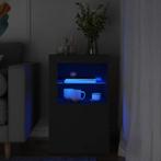 vidaXL Bijzetkast met LED-verlichting bewerkt hout zwart, Huis en Inrichting, Verzenden, Nieuw