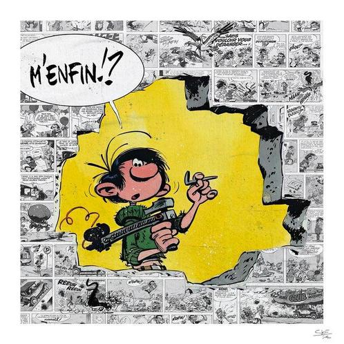 SKE - Lagaffe dans le mur !, Antiek en Kunst, Kunst | Schilderijen | Modern