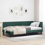 vidaXL Hoek Bed Frame met hoofdeinde Donkergroen 100 cm x, Verzenden, Nieuw