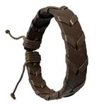 Fako Bijoux® - Armband - Leder - Twist - Bruin, Handtassen en Accessoires, Armbanden, Verzenden, Nieuw