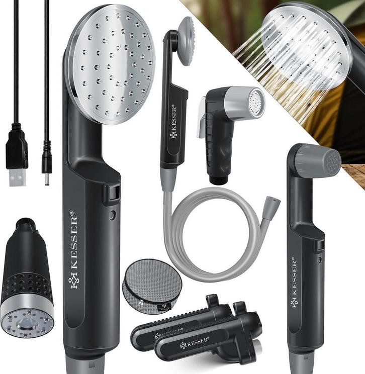 Camping douche - Tuindouche - Mobiele douche - Zwart - KESSE, Huis en Inrichting, Woonaccessoires | Overige, Verzenden