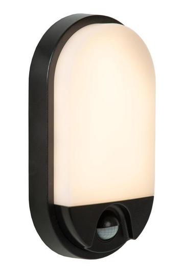 Lucide HUPS Ovale Wandlamp Binnen/Buiten 10W Sensor Zwart beschikbaar voor biedingen
