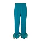 Nenette • blauwe pantalon met veren • XS (IT40), Kleding | Dames, Maat 42/44 (L), Verzenden, Blauw, Nenette