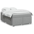 vidaXL Boxspring met matras stof lichtgrijs 160x200 cm, Huis en Inrichting, Slaapkamer | Bedden, Verzenden, Nieuw