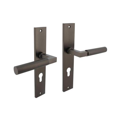Deurklink Bau-Stil op schild profielcilindergat 72mm antr..., Doe-het-zelf en Bouw, Hang- en Sluitwerk, Klink of Kruk, Nieuw, Overige materialen