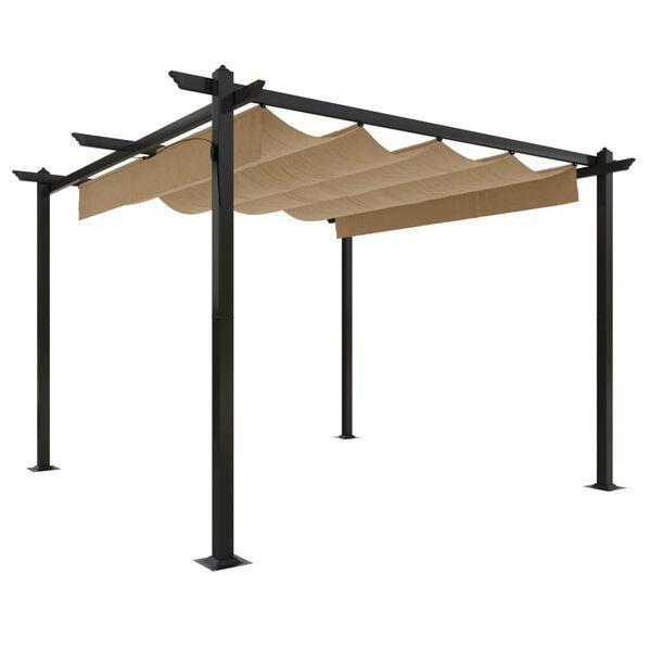 Tuinprieel 3x3m Taupe | Retour Deal | 67% Korting, Tuin en Terras, Partytenten, Minder dan 4 meter, Minder dan 5 meter, 2 meter of meer