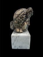 sculptuur, Testa di Apollo - 12.5 cm - Brons, Marmer
