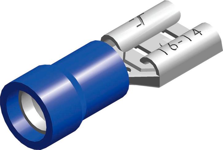 Conex Blauwe PVC Spade Connector 1.5-2.5mm² 100pc Doos -, Doe-het-zelf en Bouw, Elektriciteit en Kabels, Verzenden
