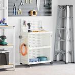 vidaXL Gereedschapswagen Wit 65 x 35 x 111 cm Koudgewalst, Verzenden, Nieuw