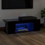 vidaXL Tv-meubel met LED-verlichting 90x39x30 cm zwart, Huis en Inrichting, Kasten |Televisiemeubels, Verzenden, Nieuw
