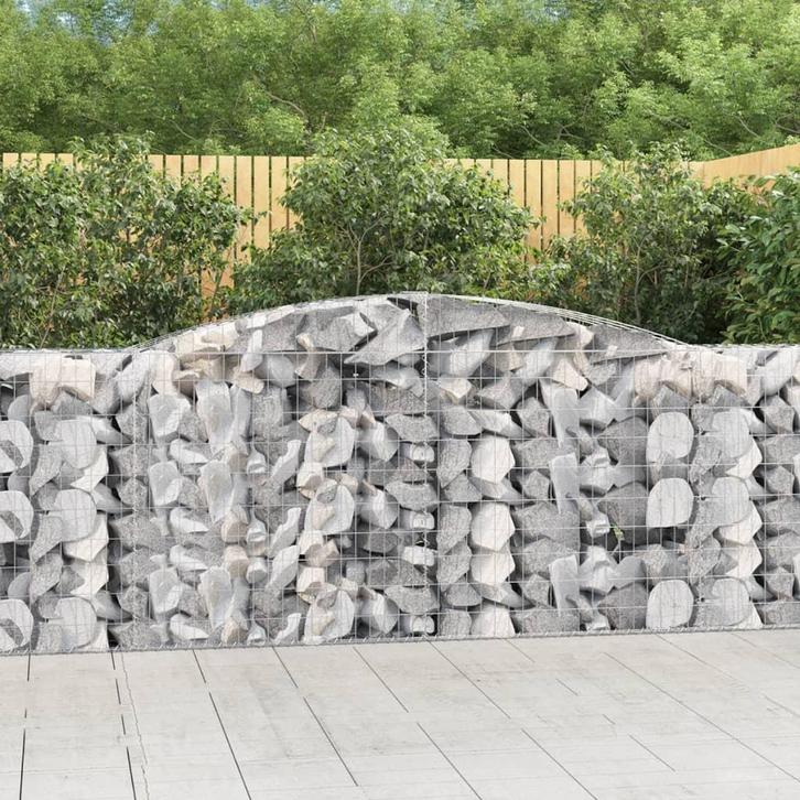 vidaXL Schanskorven 7 st gewelfd 400x50x100/120 cm ijzer, Tuin en Terras, Bloempotten, Nieuw, Verzenden
