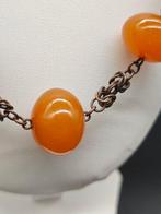 Collier vintage en ambre de la Baltique, couleur miel